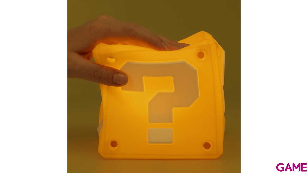Lámpara de silicona recargable Super Mario Question Block SquishyGlo de 14 cm-2
