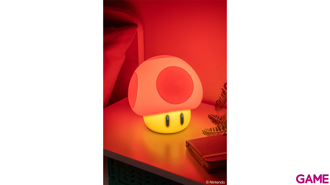 Lámpara de silicona recargable Super Mario Mushroom SquishyGlo de 14,5 cm-1