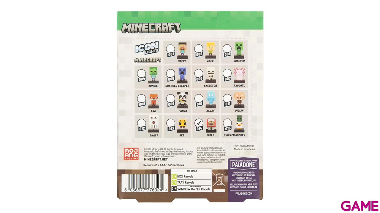 Figura con luz Minecraft Wolf Icon Light de 11 cm-0