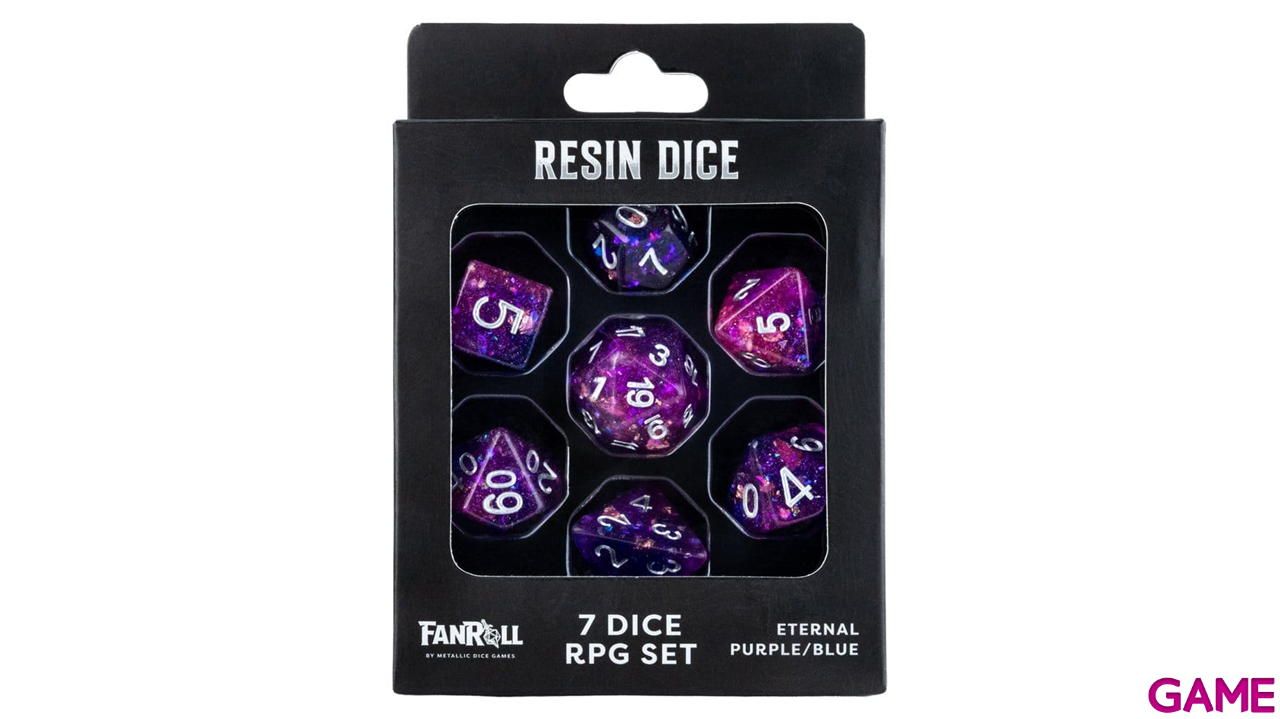 Set de 7 dados de resina Eternal Purple & Blue-0