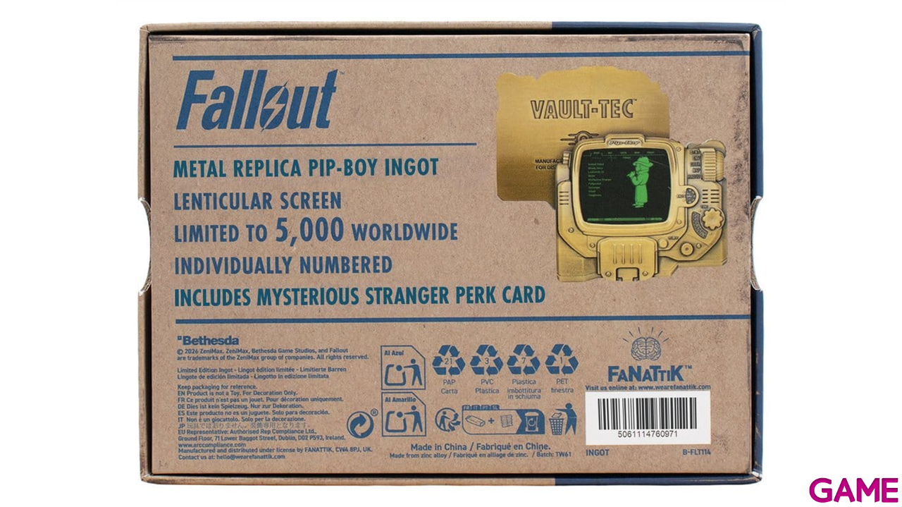 Lingote Fallout Pip-Boy Limited Edition Lenticular Mysterious Stranger Variant-2