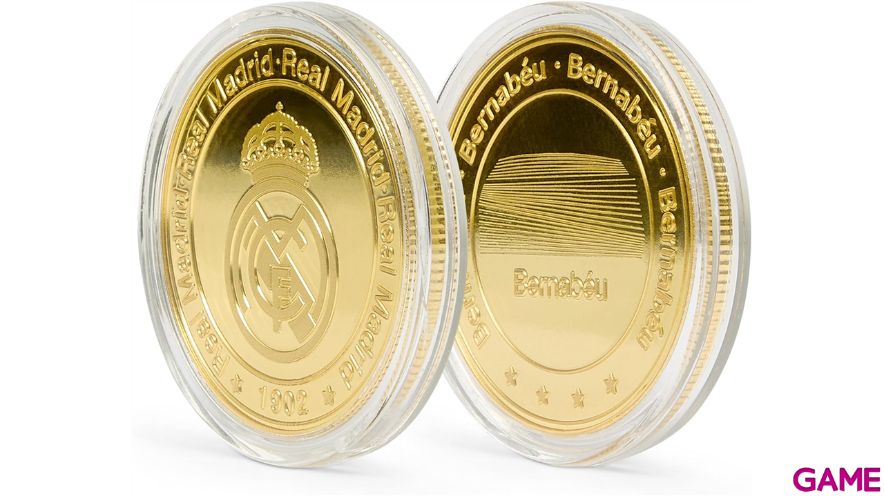 Moneda dorada Real Madrid Edición especial Escudo y Estadio Santiago Bernabeu-3