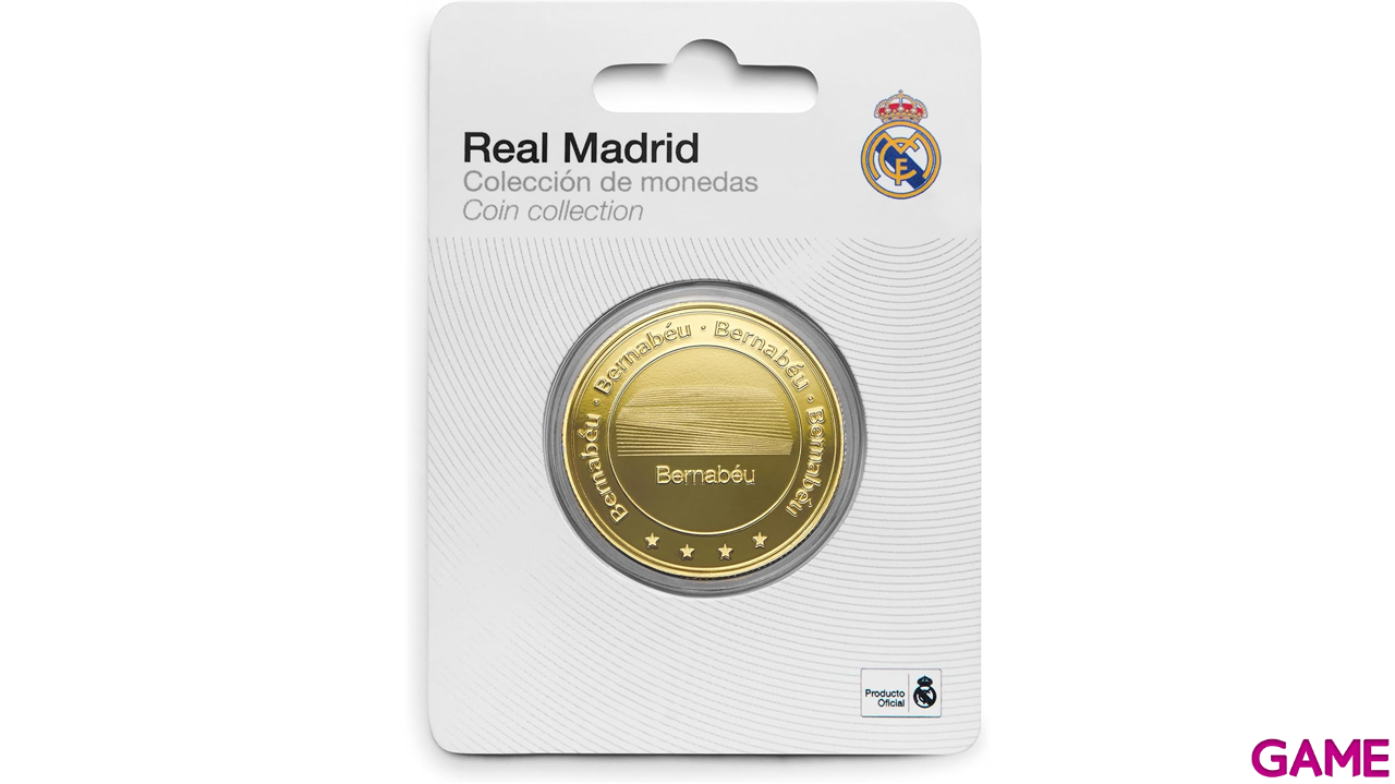 Moneda dorada Real Madrid Edición especial Escudo y Estadio Santiago Bernabeu-5