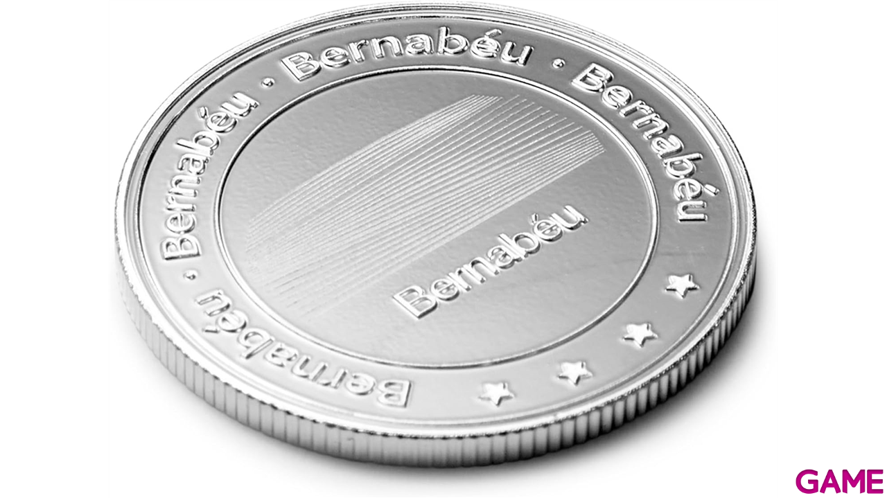 Moneda plateada Real Madrid Edición especial Escudo y Estadio Santiago Bernabeu-0