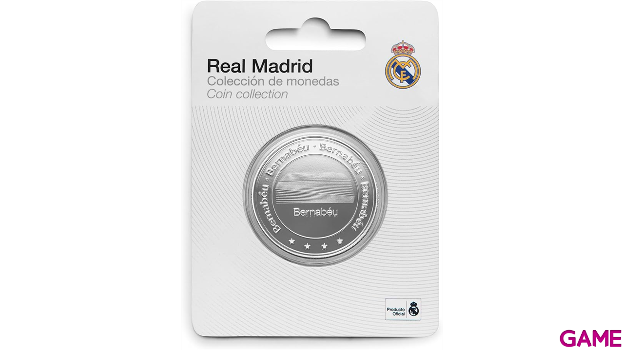 Moneda plateada Real Madrid Edición especial Escudo y Estadio Santiago Bernabeu-4