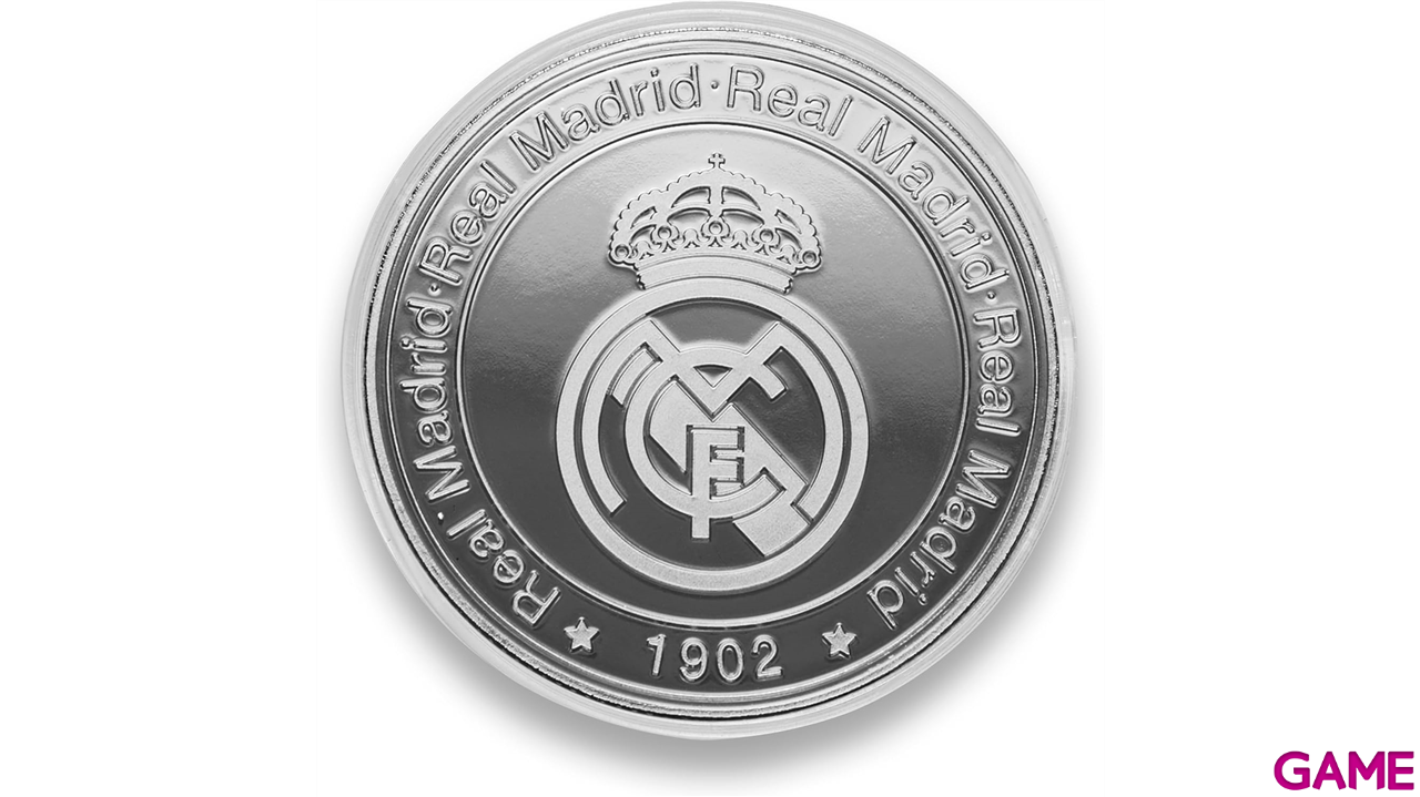Moneda plateada Real Madrid Edición especial Escudo y Estadio Santiago Bernabeu-5