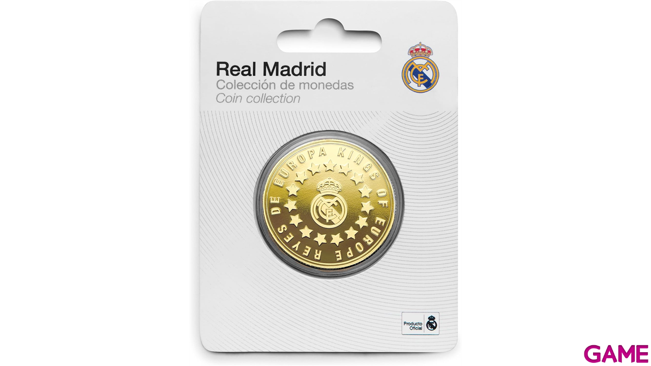 Moneda dorada Real Madrid Edición especial con Escudo e inscripción 