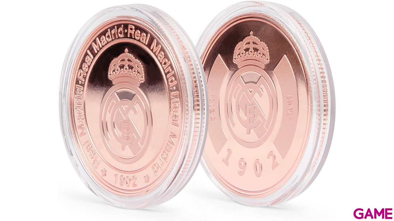 Moneda color cobre Real Madrid Edición especial con Escudo y año de su Fundación 1902-2