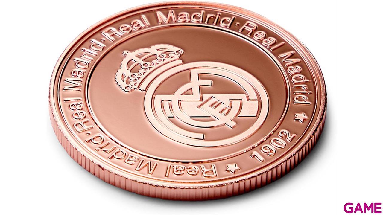 Moneda color cobre Real Madrid Edición especial con Escudo y año de su Fundación 1902-4