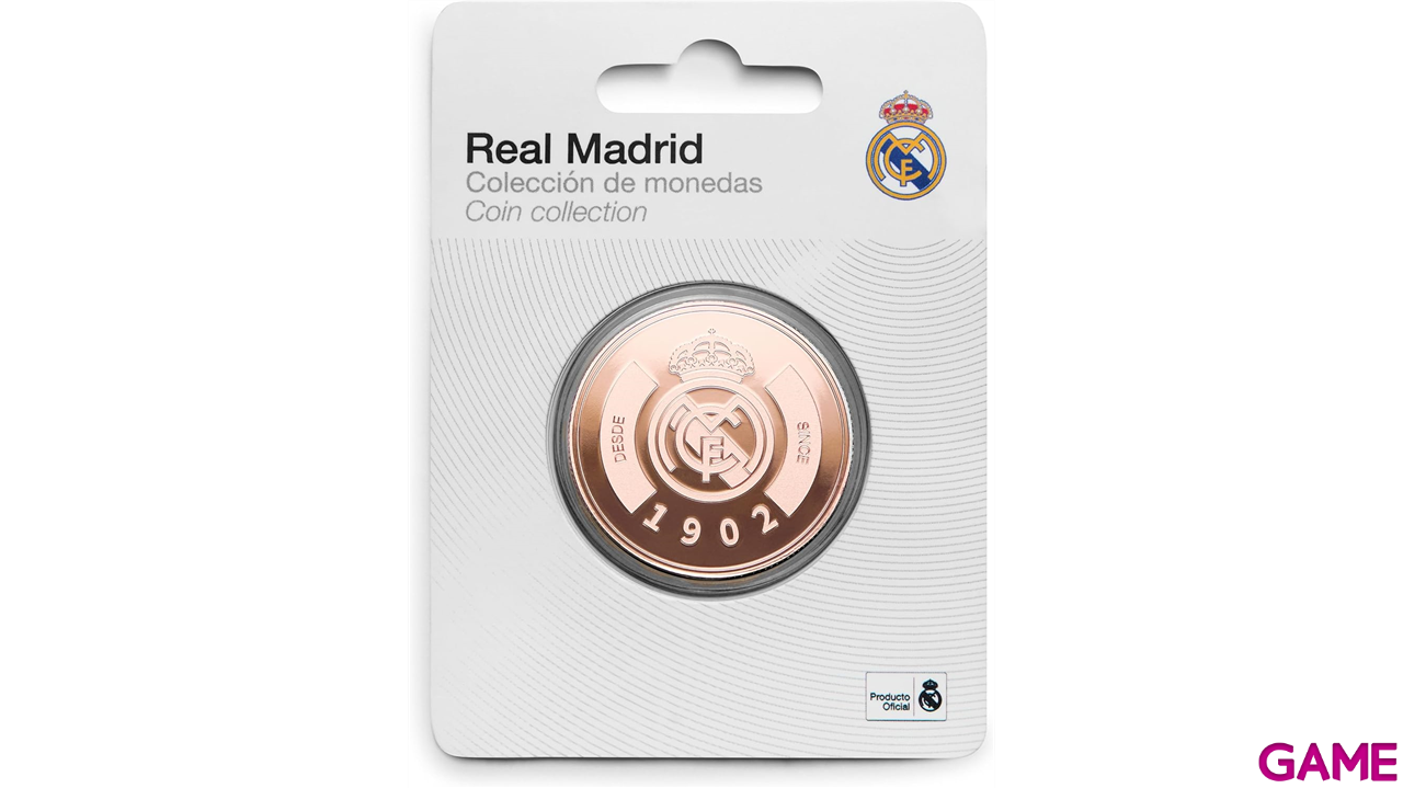 Moneda color cobre Real Madrid Edición especial con Escudo y año de su Fundación 1902-5