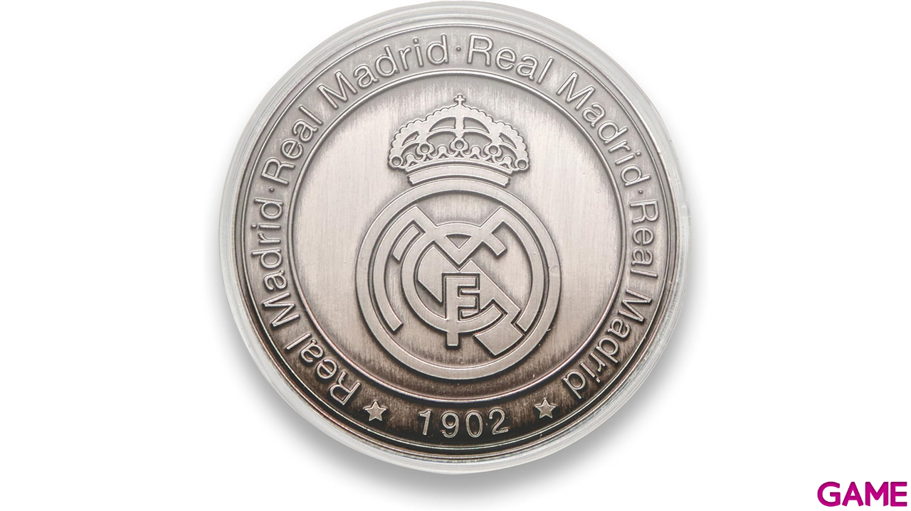 Moneda cromada Real Madrid Edición especial con Escudo e inscripción 