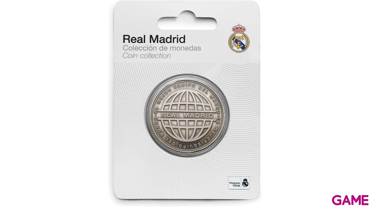 Moneda cromada Real Madrid Edición especial con Escudo e inscripción 