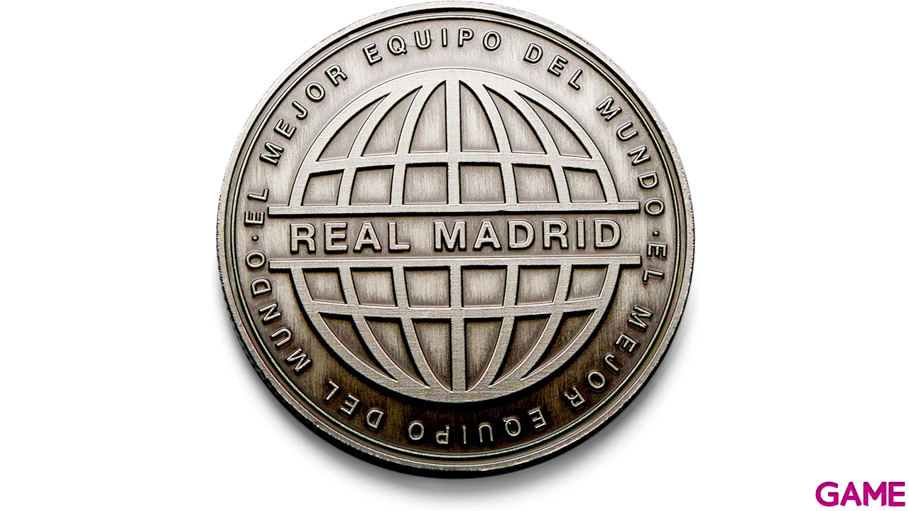 Moneda cromada Real Madrid Edición especial con Escudo e inscripción 