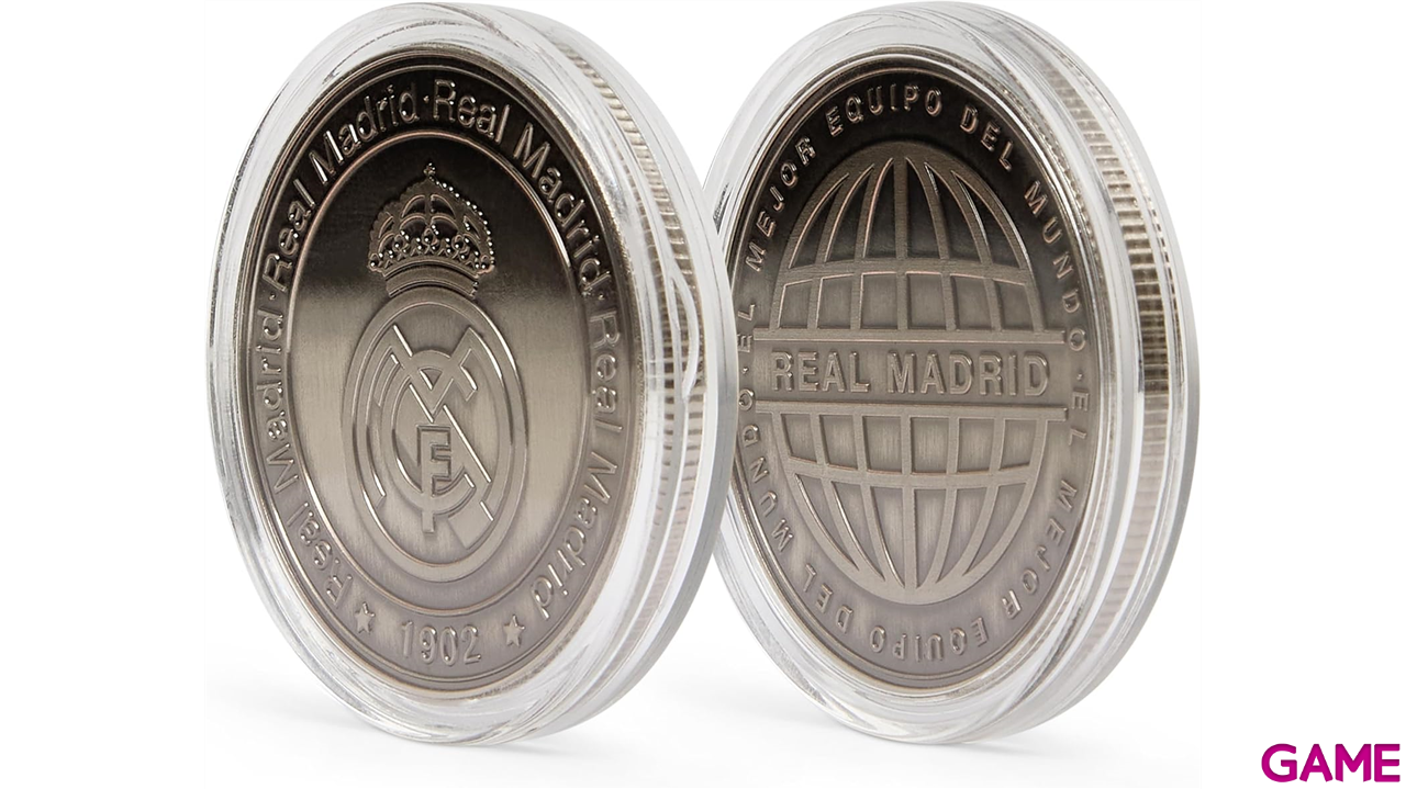 Moneda cromada Real Madrid Edición especial con Escudo e inscripción 