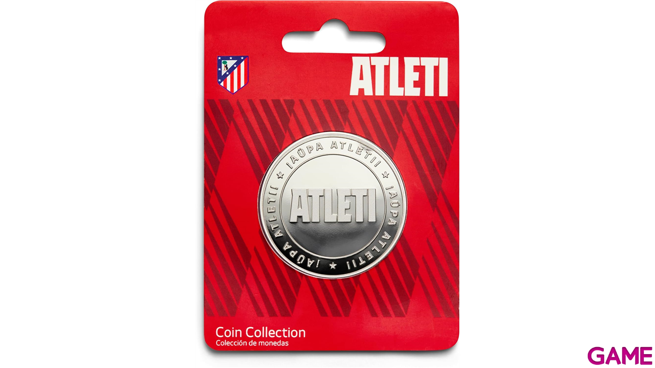 Moneda plateada Edición Atlético de Madrid especial con Escudo e inscripción ATLETI-0