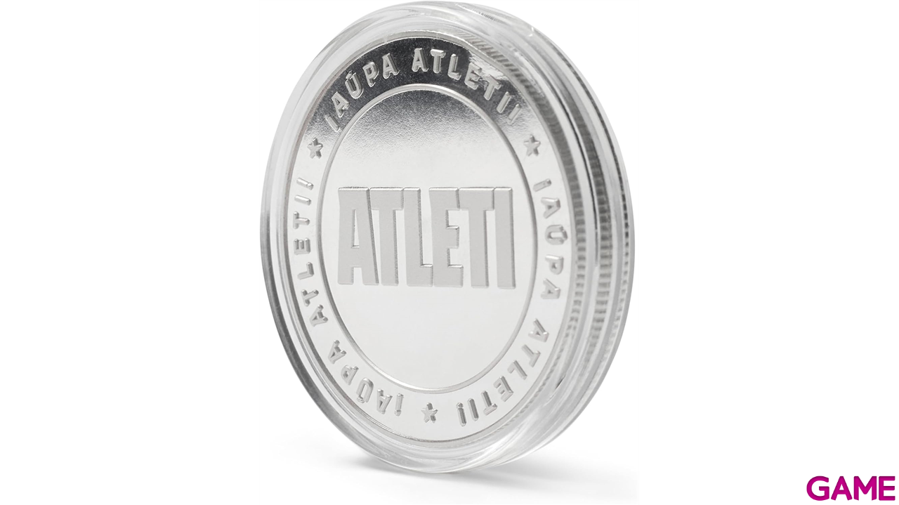 Moneda plateada Edición Atlético de Madrid especial con Escudo e inscripción ATLETI-4