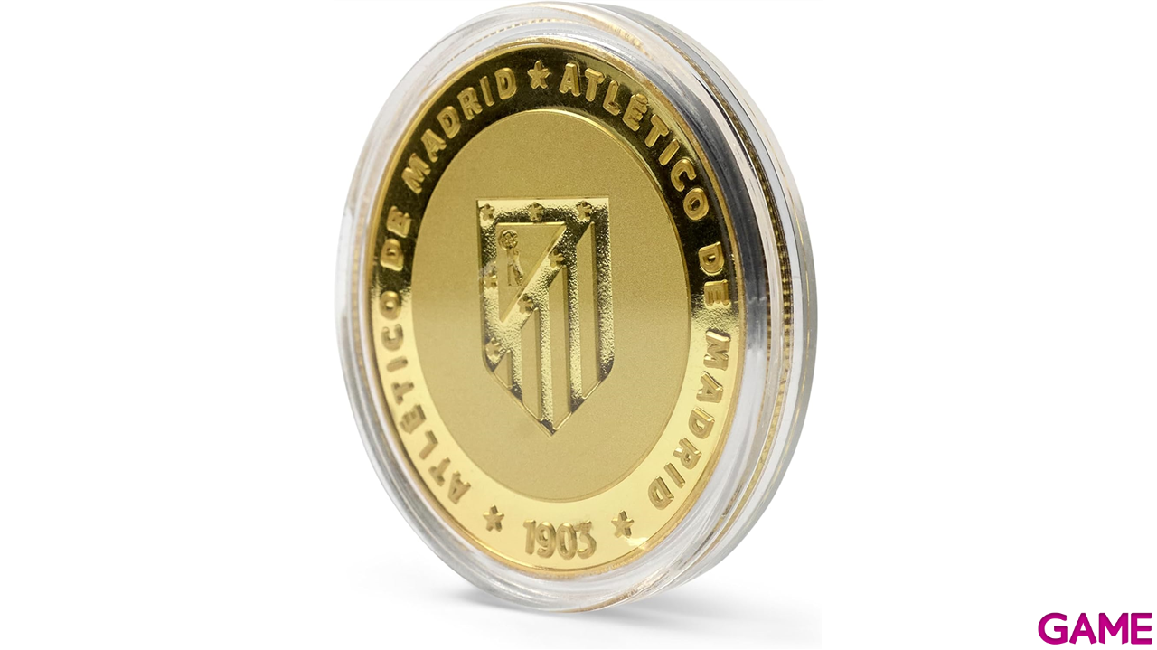 Moneda dorada Atlético de Madrid Edición especial con Escudo e inscripción ATLETI-1