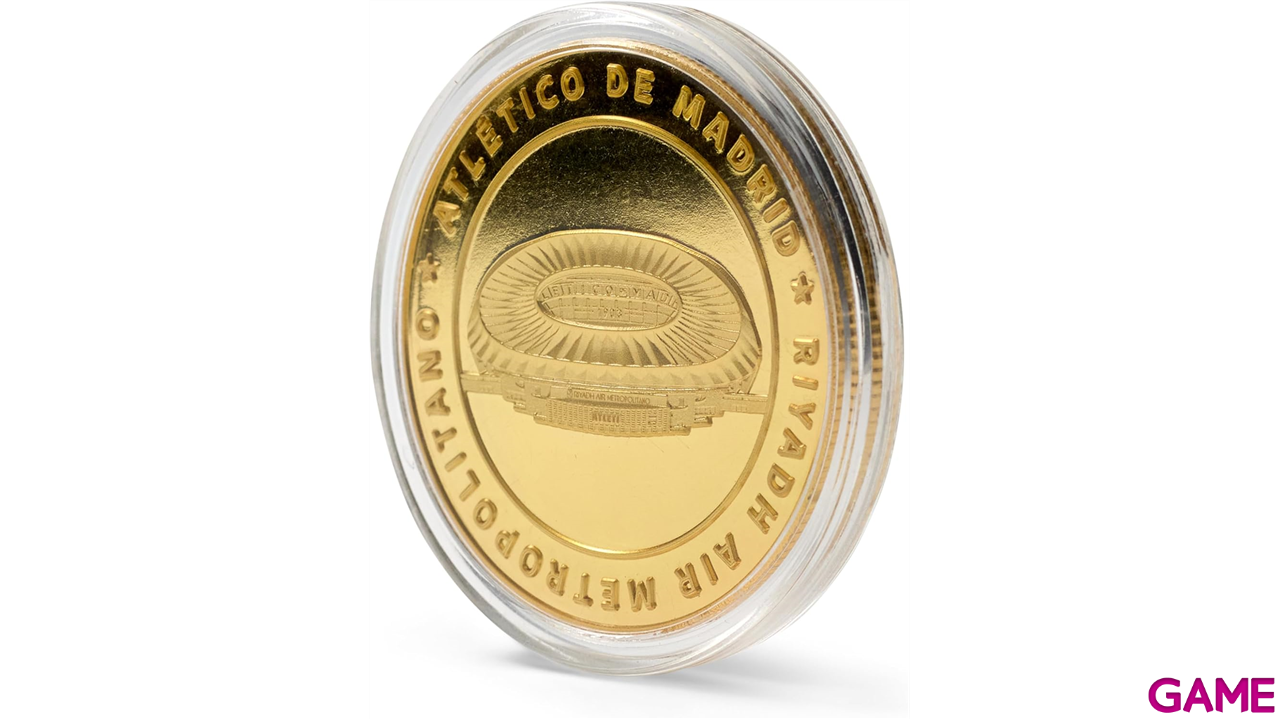 Moneda dorada Atlético de Madrid Edición especial Escudo y Estadio Riyadh Air Metropolitano-0