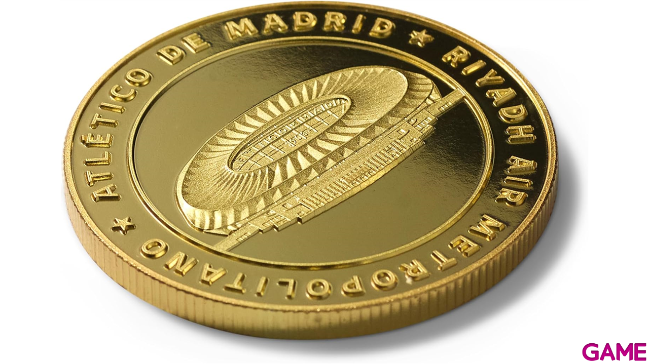 Moneda dorada Atlético de Madrid Edición especial Escudo y Estadio Riyadh Air Metropolitano-2