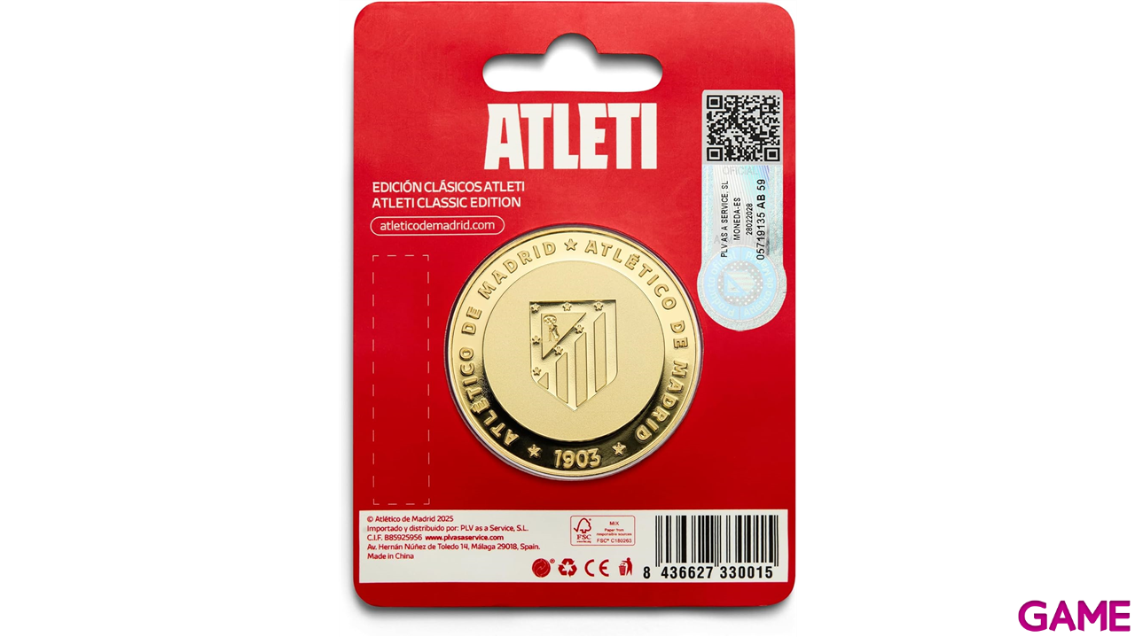 Moneda dorada Atlético de Madrid Edición especial Escudo y Estadio Riyadh Air Metropolitano-4