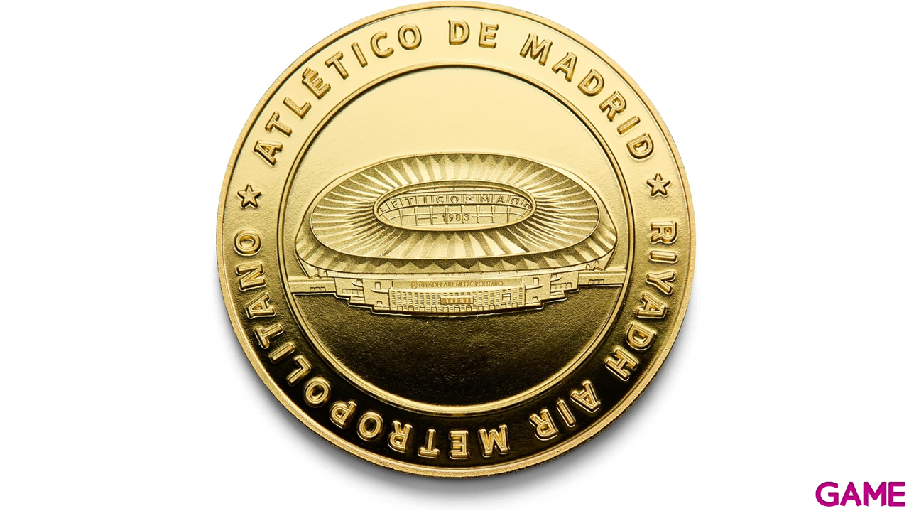 Moneda dorada Atlético de Madrid Edición especial Escudo y Estadio Riyadh Air Metropolitano-6