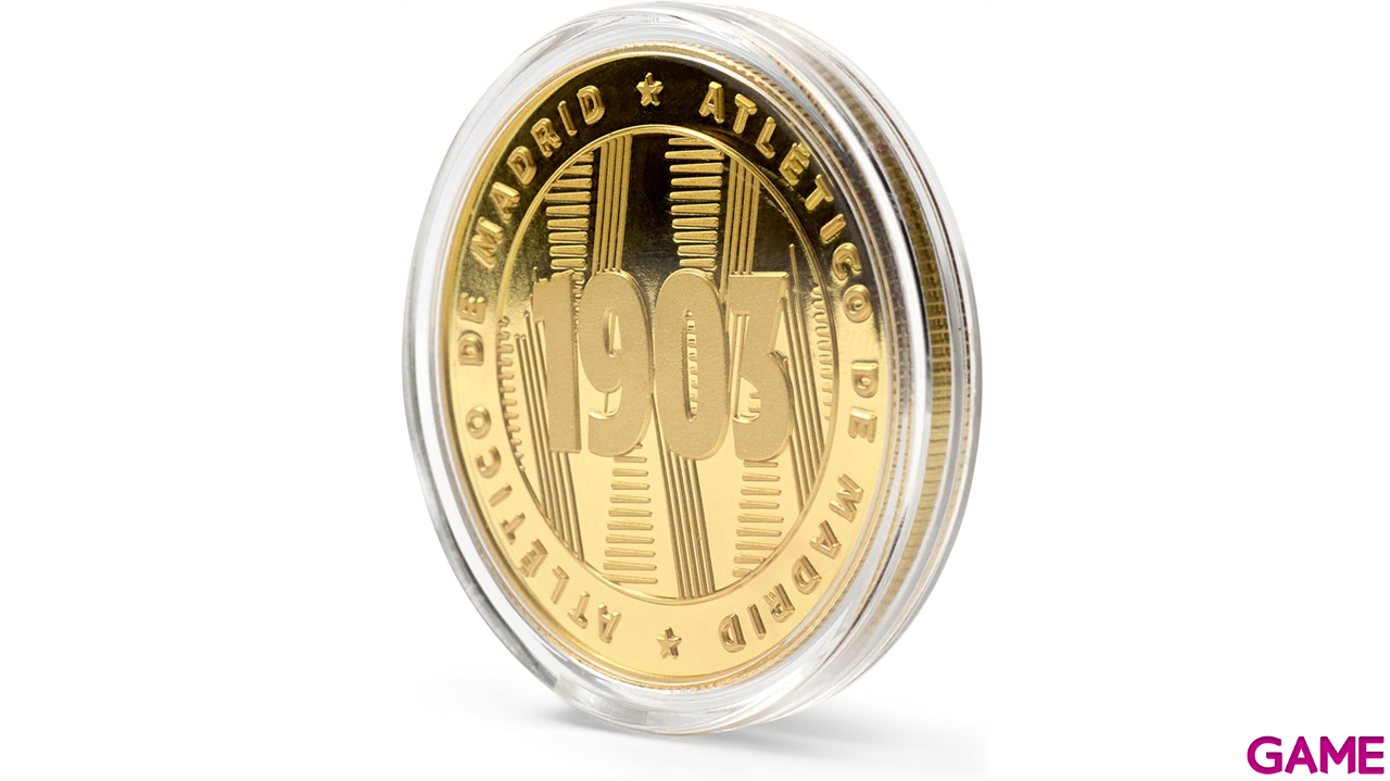 Moneda dorada Atlético de Madrid Edición especial con Escudo y año de su Fundación 