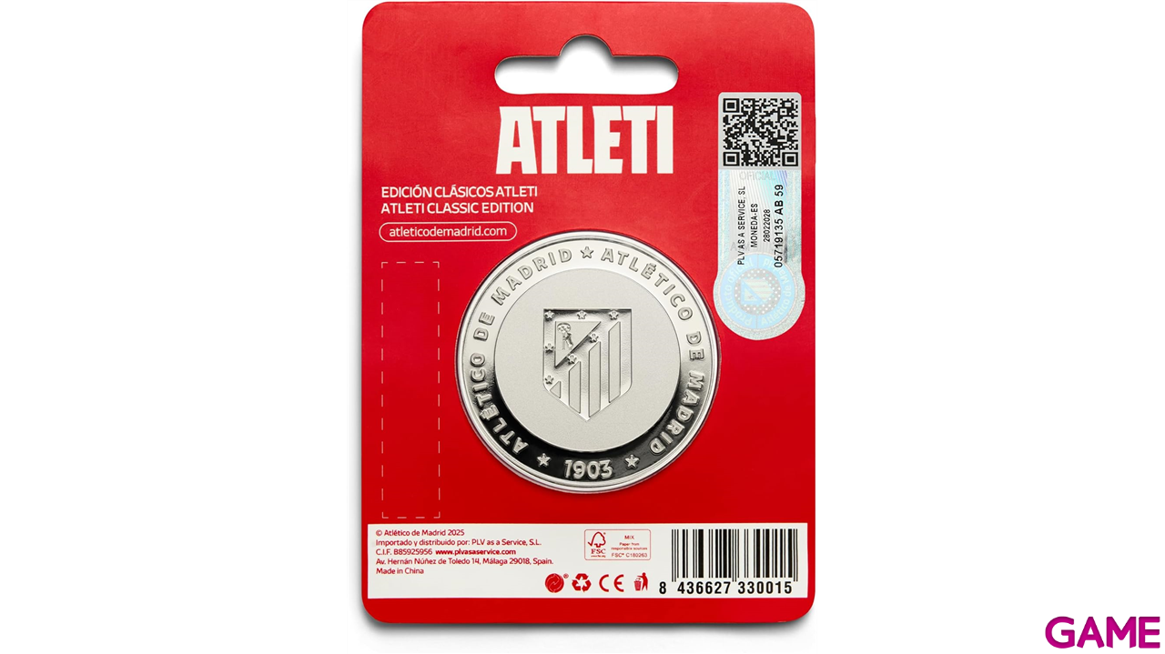 Moneda Niquel Atlético de Madrid Edición especial con Escudo e inscripción 