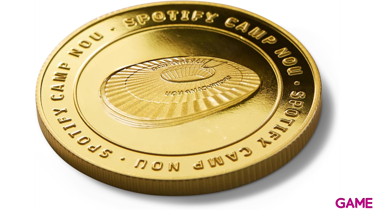 Moneda dorada FC Barcelona Edición especial Escudo y Estadio Spotify Camp Nou-0