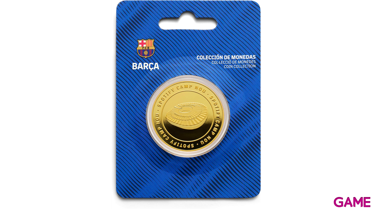 Moneda dorada FC Barcelona Edición especial Escudo y Estadio Spotify Camp Nou-2