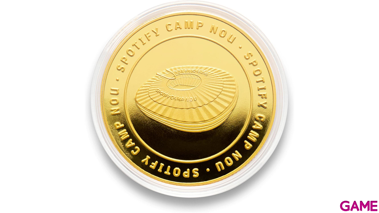 Moneda dorada FC Barcelona Edición especial Escudo y Estadio Spotify Camp Nou-3