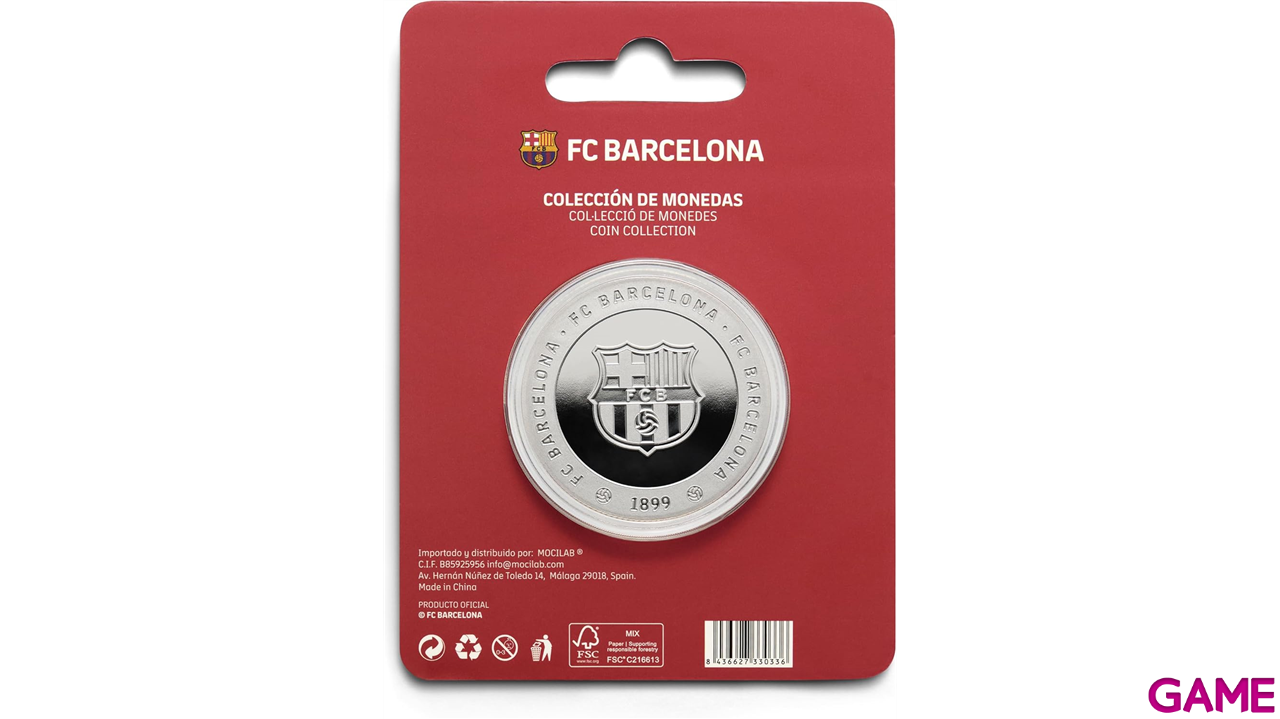 Moneda plateada FC Barcelona Edición especial Escudo y Estadio Spotify Camp Nou-4