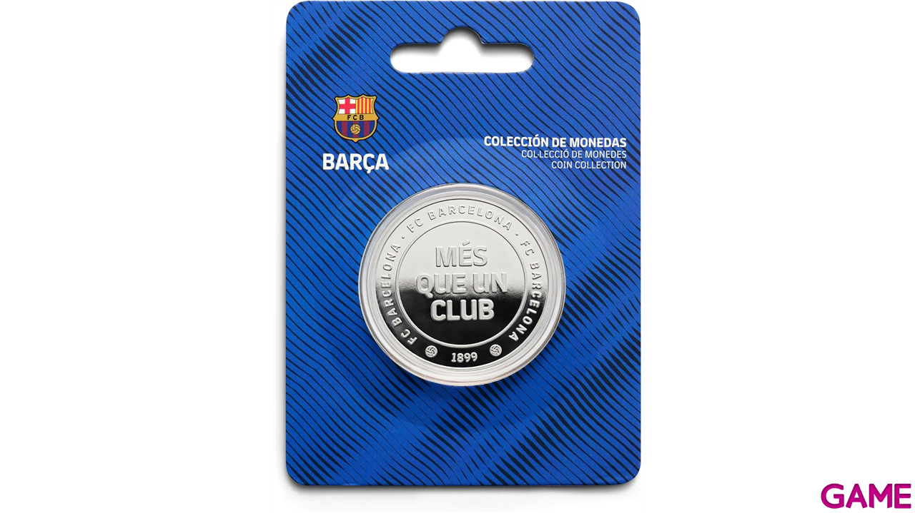 Moneda plateada FC Barcelona Edición especial con Escudo e inscripción Més que un club-0