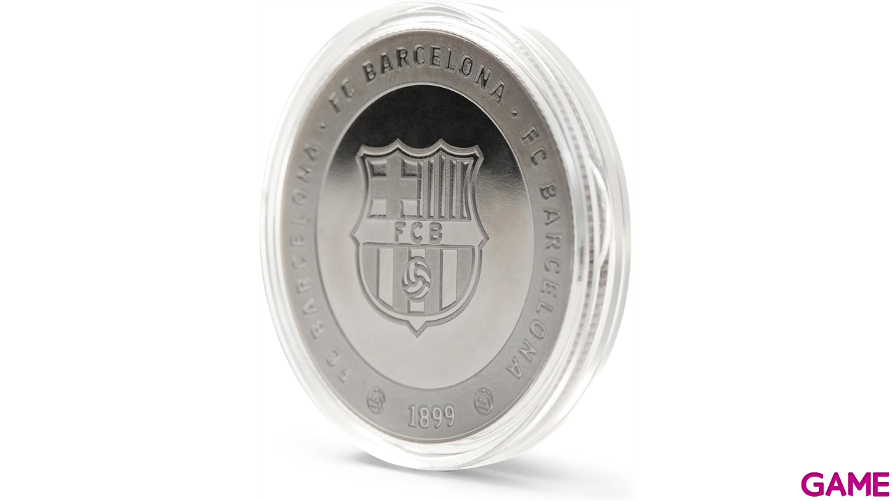 Moneda plateada FC Barcelona Edición especial con Escudo e inscripción Més que un club-2