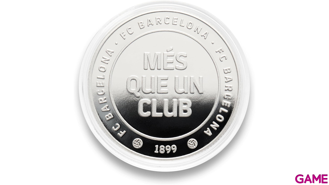 Moneda plateada FC Barcelona Edición especial con Escudo e inscripción Més que un club-5