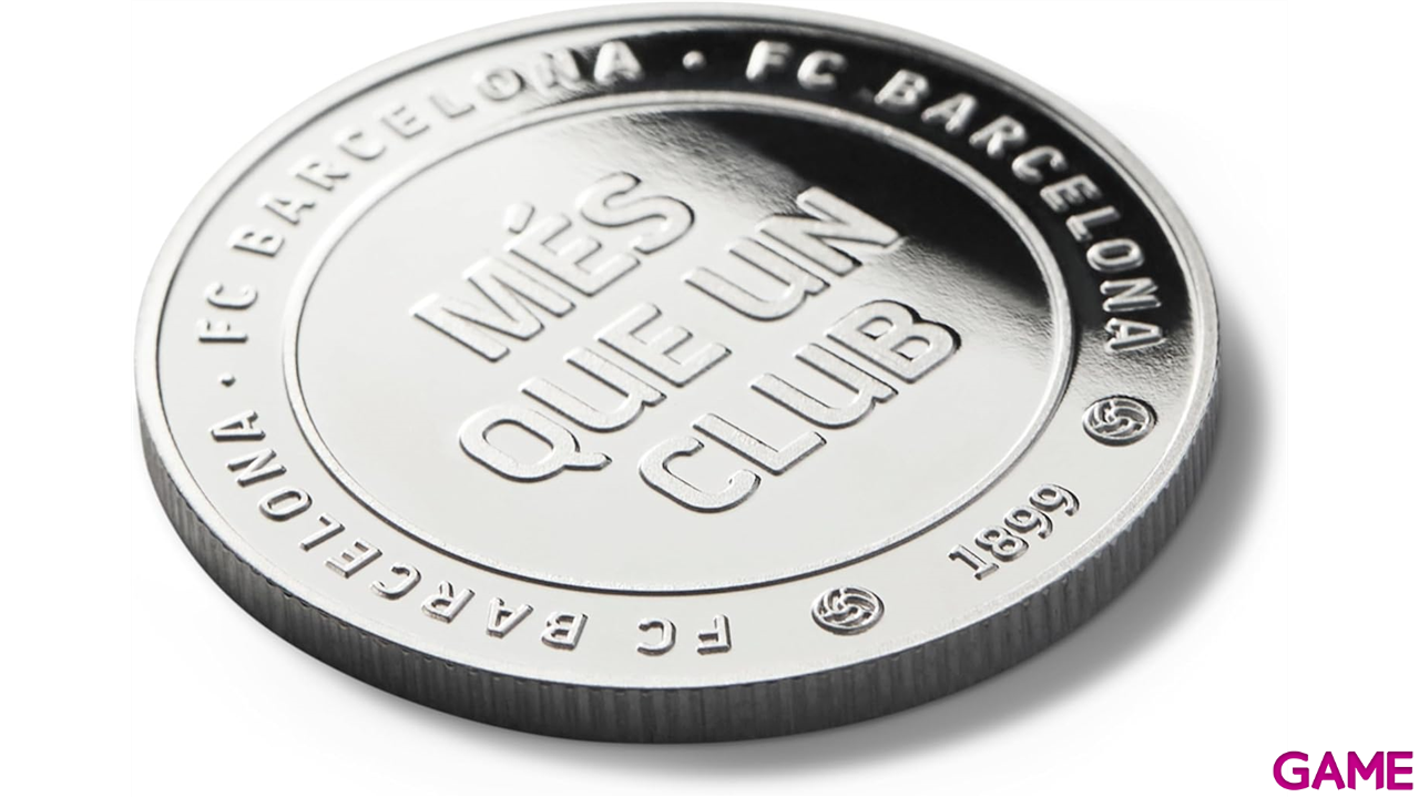 Moneda plateada FC Barcelona Edición especial con Escudo e inscripción Més que un club-6