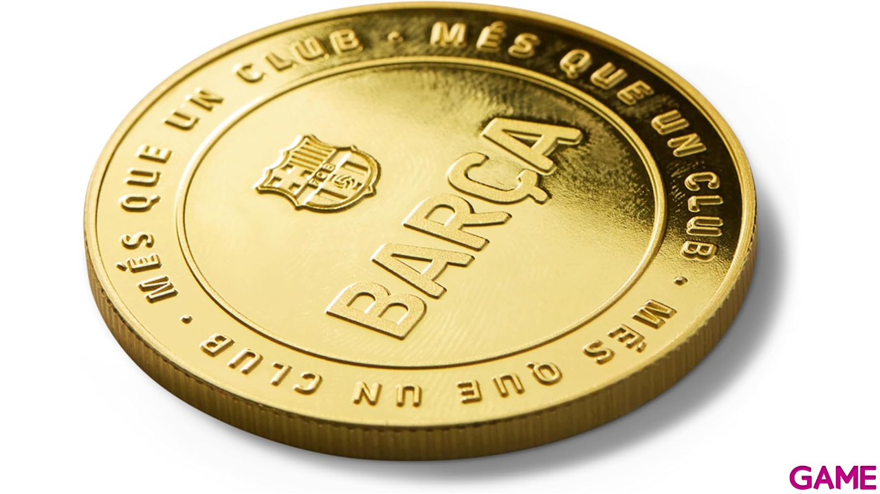 Moneda dorada FC Barcelona Edición especial con Escudo e inscripción Barça-0