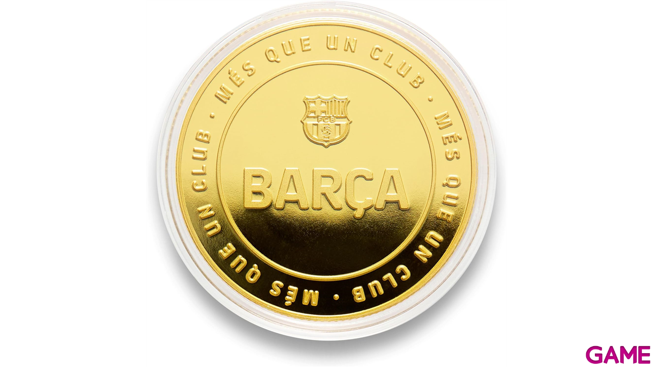 Moneda dorada FC Barcelona Edición especial con Escudo e inscripción Barça-1