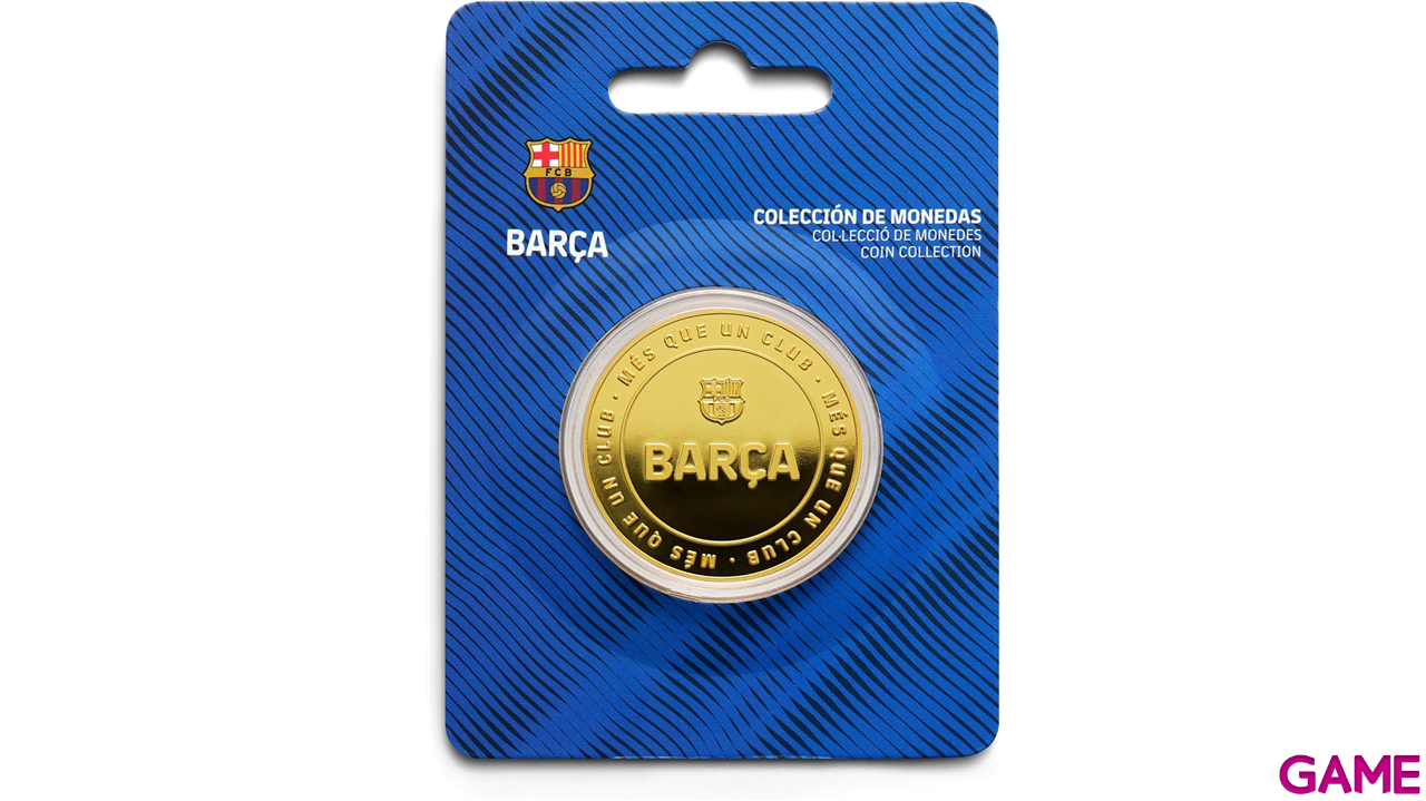 Moneda dorada FC Barcelona Edición especial con Escudo e inscripción Barça-2