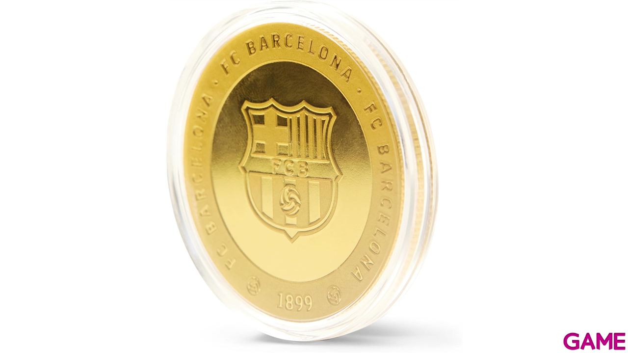 Moneda dorada FC Barcelona Edición especial con Escudo e inscripción Barça-3