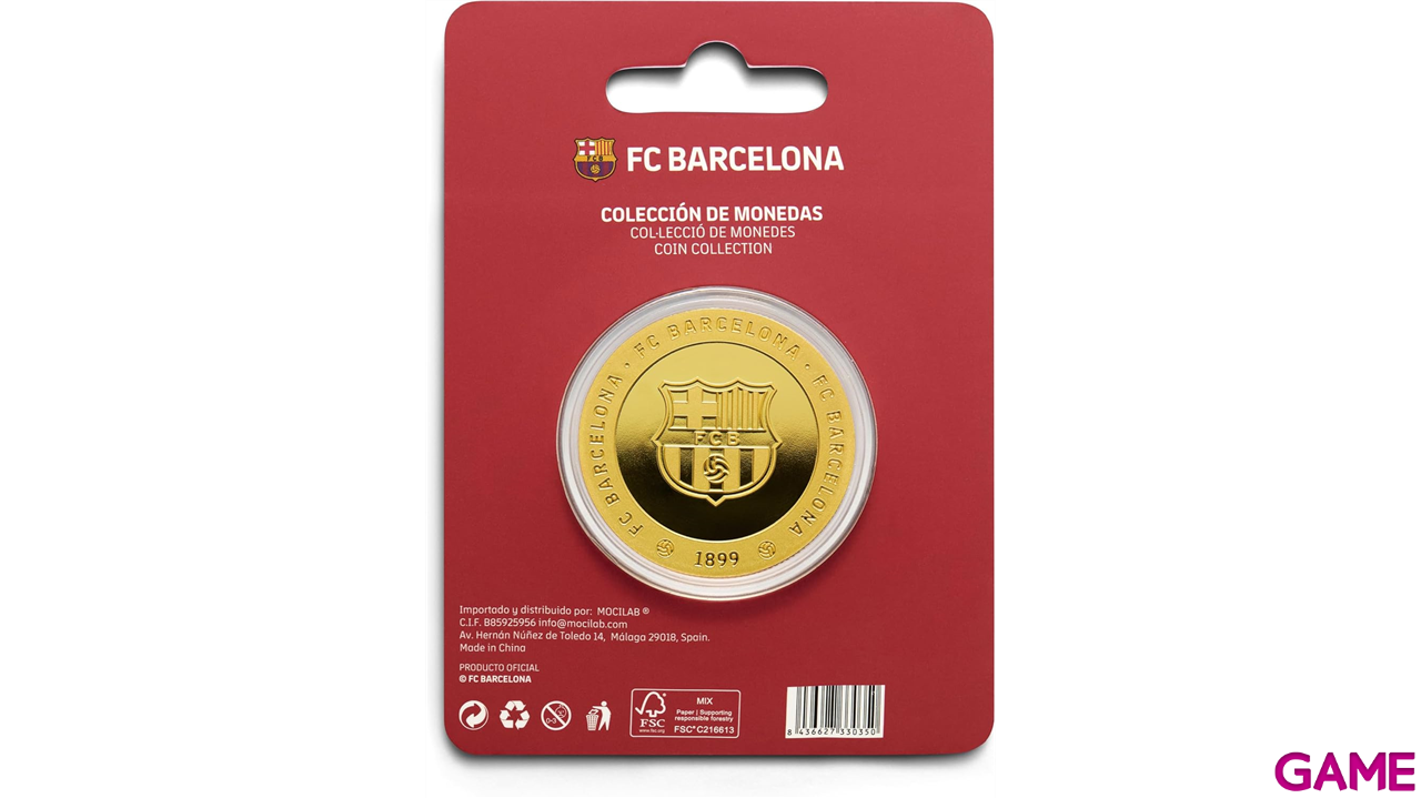 Moneda dorada FC Barcelona Edición especial con Escudo e inscripción Barça-4