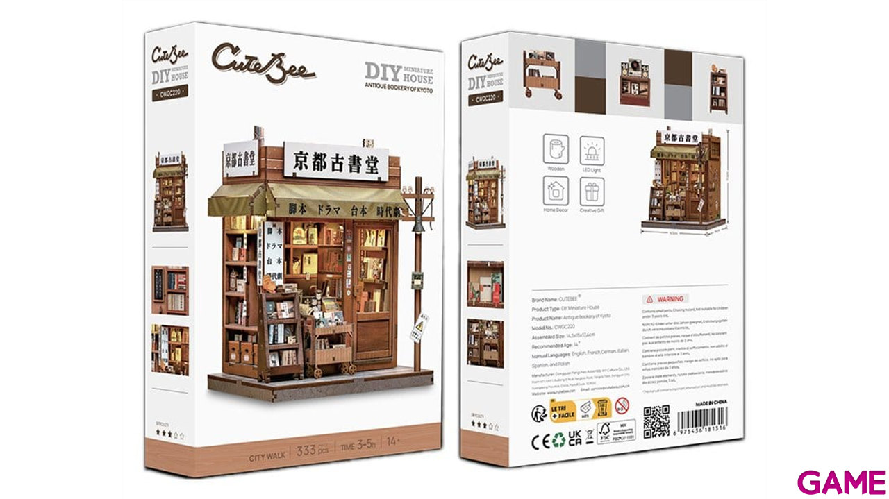 Maqueta Model Kit Miniature House Antique Bookery of Kyoto 18 x 15 cm-3