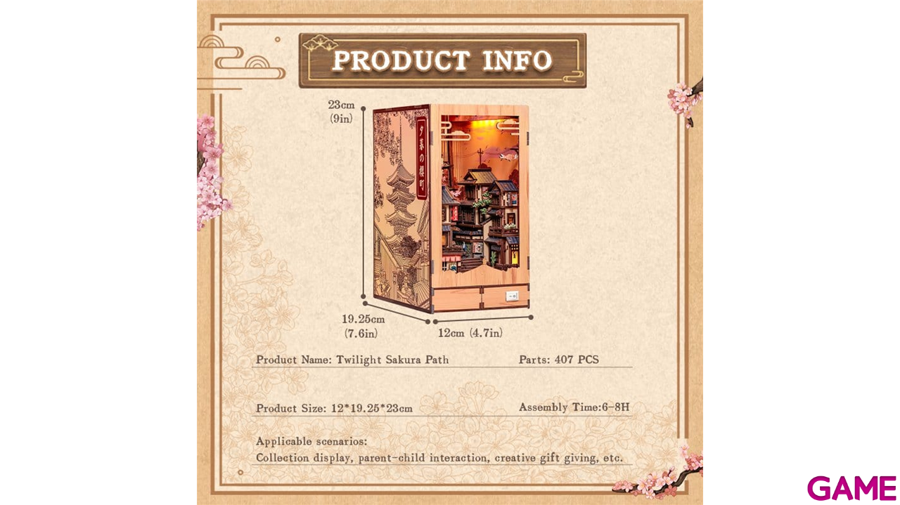 Maqueta Book Nook Twilight Sakura Path 23 x 12 cm-4