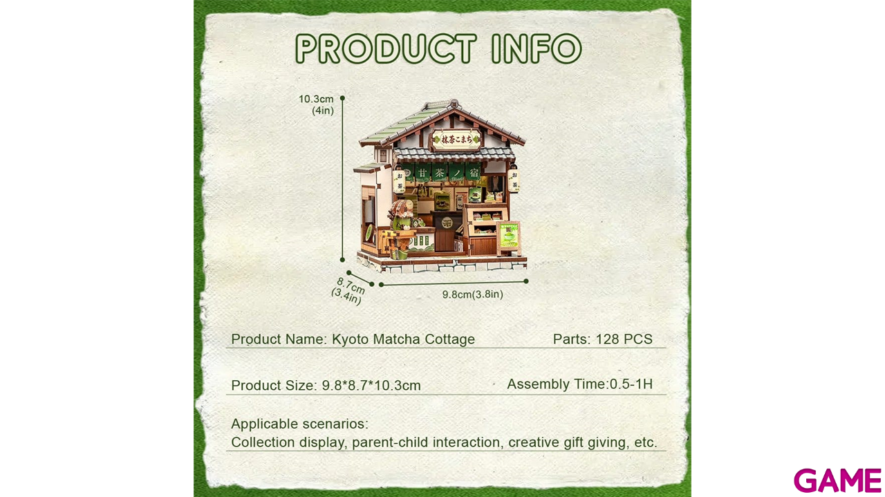 Maqueta Model Kit Miniature House Kyoto Matcha Cottage 11 x 9 cm-1