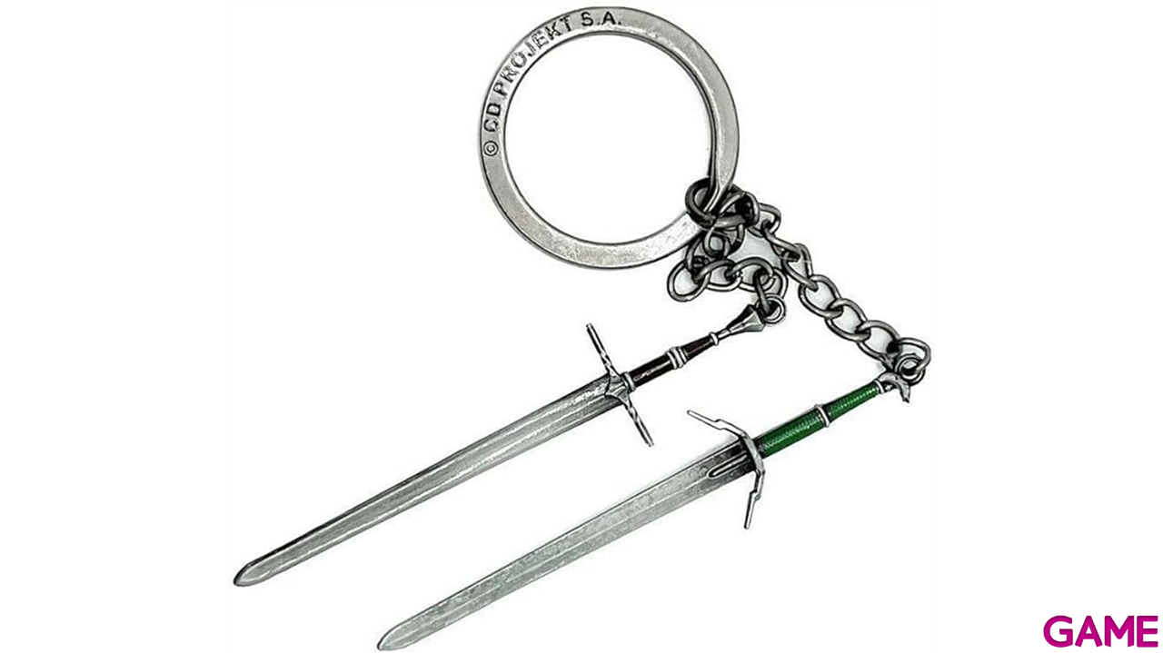 Llavero metalico The Witcher 3 Geralt Two Swords-0