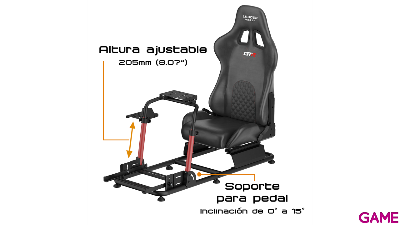 Indeca Laudes Racer GTR Gaming Seat - Asiento Conducción-3