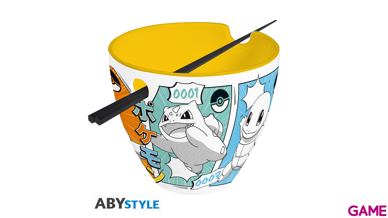 Bowl de Ramen con palillos Pokémon Starters Manga-1