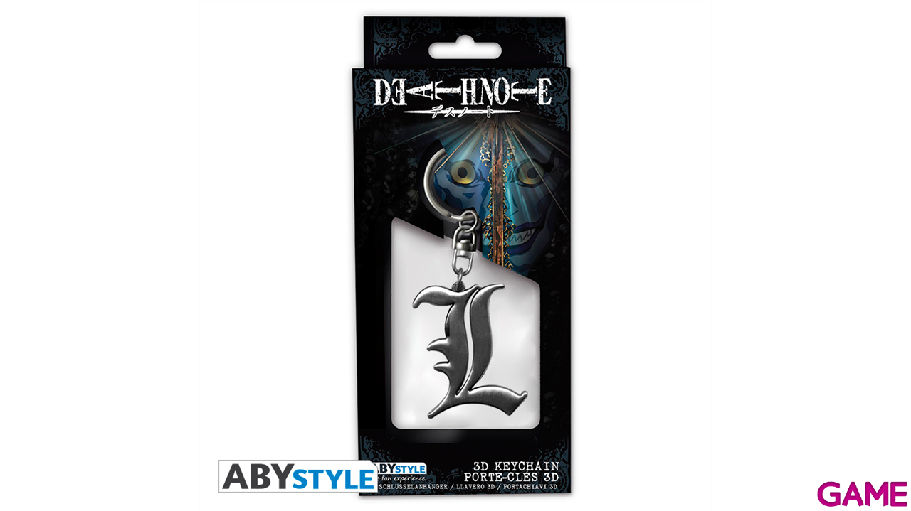 Llavero metálico 3D Death Note L Symbol-1