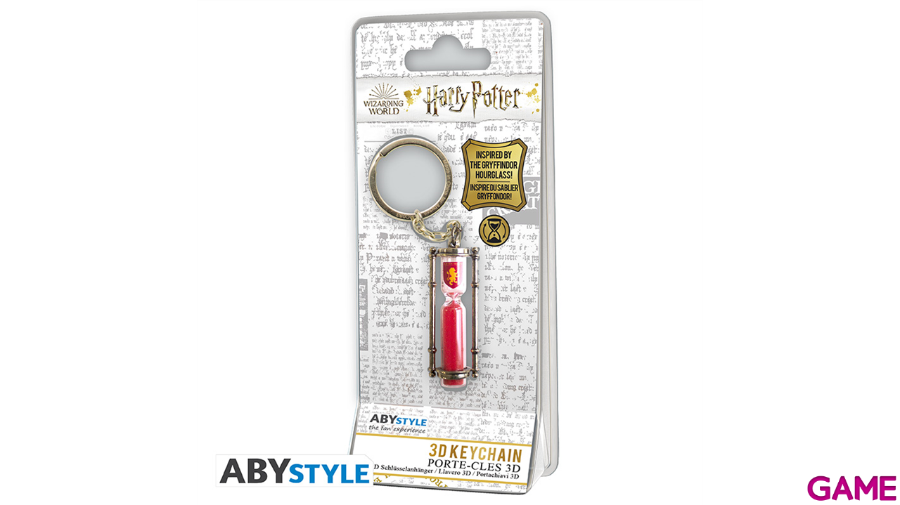 Llavero metálico 3D Harry Potter Reloj de Arena Gryffindor-0
