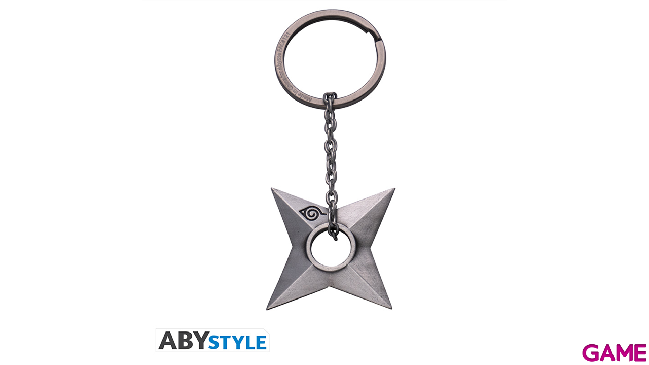 Llavero metálico 3D Naruto Shippuden Shuriken Konoha-0