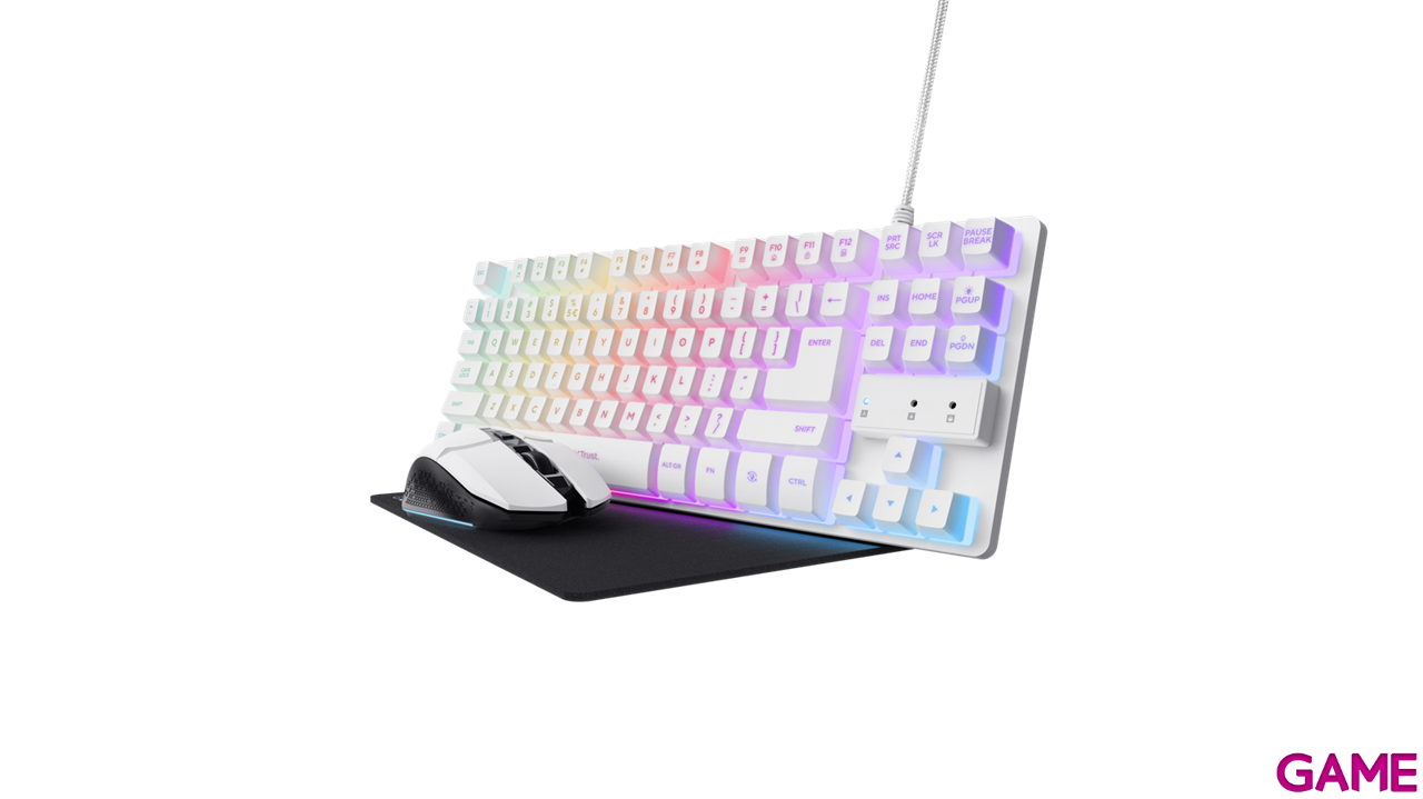 Trust GXT 794W Teclado + Raton + Alfombrilla 3in1 Blanco - Pack Perifericos-0